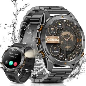 2026 Smartwatch for Men with 1.46" AMOLED Display, IP68 Waterproof Smartwatch, Heart Rate, Blood Pressure, SpO2, Sleep Monitoring for Android and iOS