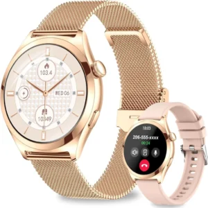 Women's Smartwatch 1.27" Small Round with Phone Function, 120+ Sports Modes, Menstrual Cycle & Heart Rate, IP68 Fitness Watch Fitness Tracker for iOS & A