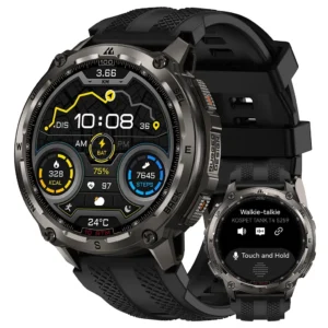 KOSPET TANK T4 GPS Smartwatch for Men, Full Stainless Steel Case, Global Offline Maps & 6 Satellite System, 100m Waterproof, 45m Freediving