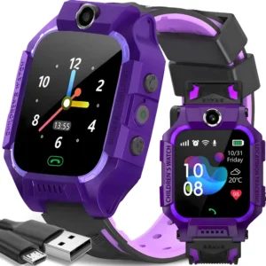 Smartwatch for Kids, Smart Watch with GPS and SIM for Children, Girls and Boys, Ages 3 and Up, Touchscreen, Sports Fitness Bracelet, Gift, Call Violet, Reto