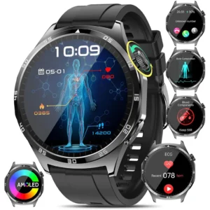 Smartwatches, BMI Round (48 mm) 1.43 inch AMOLED Health Watch with Phone Function, Multiple Training Modes