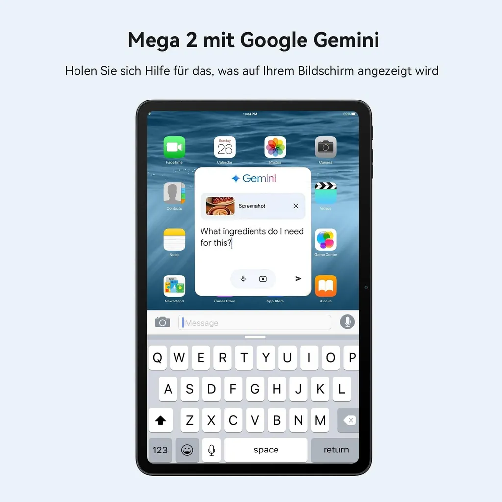 Blackview Mega2 Android 15 12'' 2K Display FHD Tablet, 36(12+24) GB + 256GB 2TB Expandable, 5G WiFi, Dual 4G, 9000mAh, incl. Stylus, Mouse, Keyboard, cable - Image 6