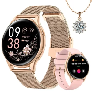2026 Women's Smartwatch 1.27" with Phone Function, Fitness Tracker, Heart Rate, SpO2, Sleep Monitor, 120+ Sports Modes, IP68, for Android & iOS – Gift Idea